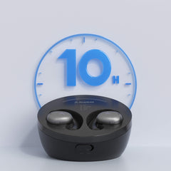 Medley Pebble Open-Ear Wireless TV earbuds for seniors with up to 10 hours of continuous use.