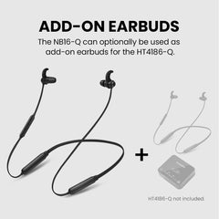NB16-Q Bluetooth Neckband Earbuds with aptX Adaptive, compatible as add-on earbuds for the HT4186-Q set