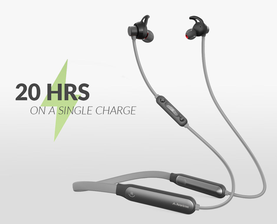 NB18 Neckband Bluetooth Earbuds, Clear Dialogue and Enhanced Bass modes, 20H of playtime in a single charge
