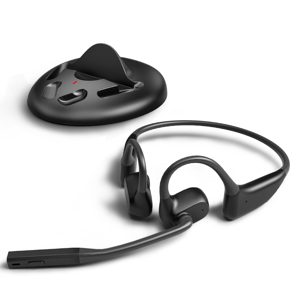Lingo N21 Open-Ear Headphones with Mic, built-in noise-canceling microphone reduces background noise for clear calls on PC, Zoom, Teams, and other platforms.