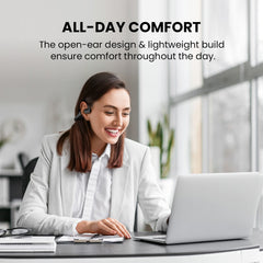 Lingo N21 Open-Ear Headphones with Mic, ultra-light, open-ear design for all-day comfort at home, work, or travel.