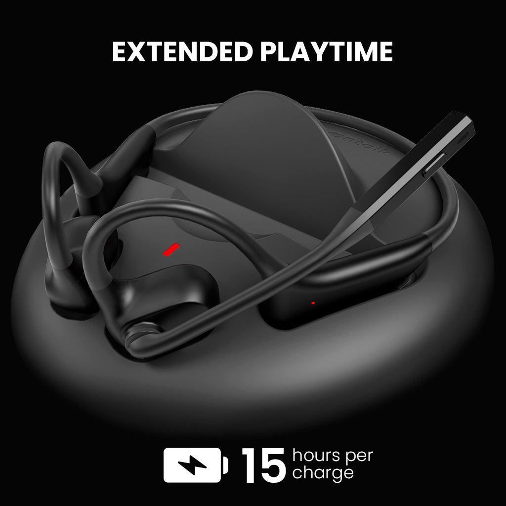 Lingo N21 Open-Ear Headphones with Mic, up to 15 hours of wireless talk time for all-day calls and meetings.