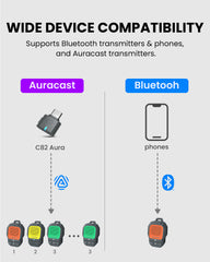 ShareCast Solo Clip-On Auracast Wearable Speaker, portable Bluetooth speaker for music, calls, outdoor events, and Auracast group listening.