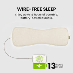 Slumber 2 Bluetooth Pillow Sleep Headphones with 4 flat speakers and white noise, featuring up to 13-hour  use battery powered 