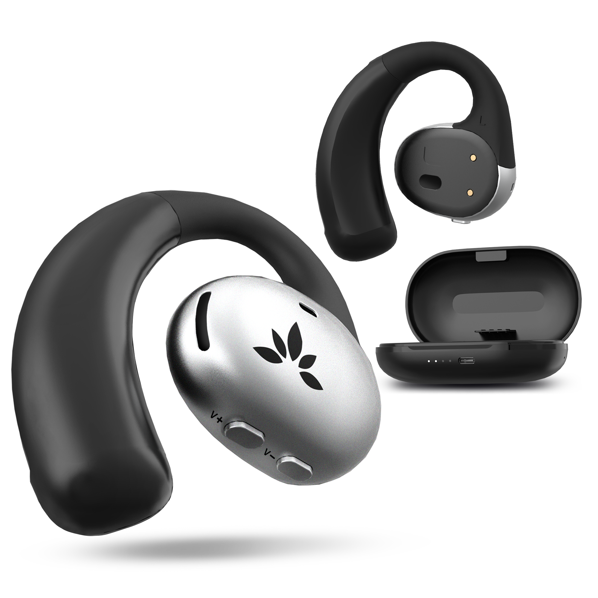 Pebble Aura Open-Ear Auracast TV Earbuds low-latency audio with aptX Adaptive on phones, PCs, and TVs for sound sync. Compatible with Auracast transmitters and future audio upgrades.

