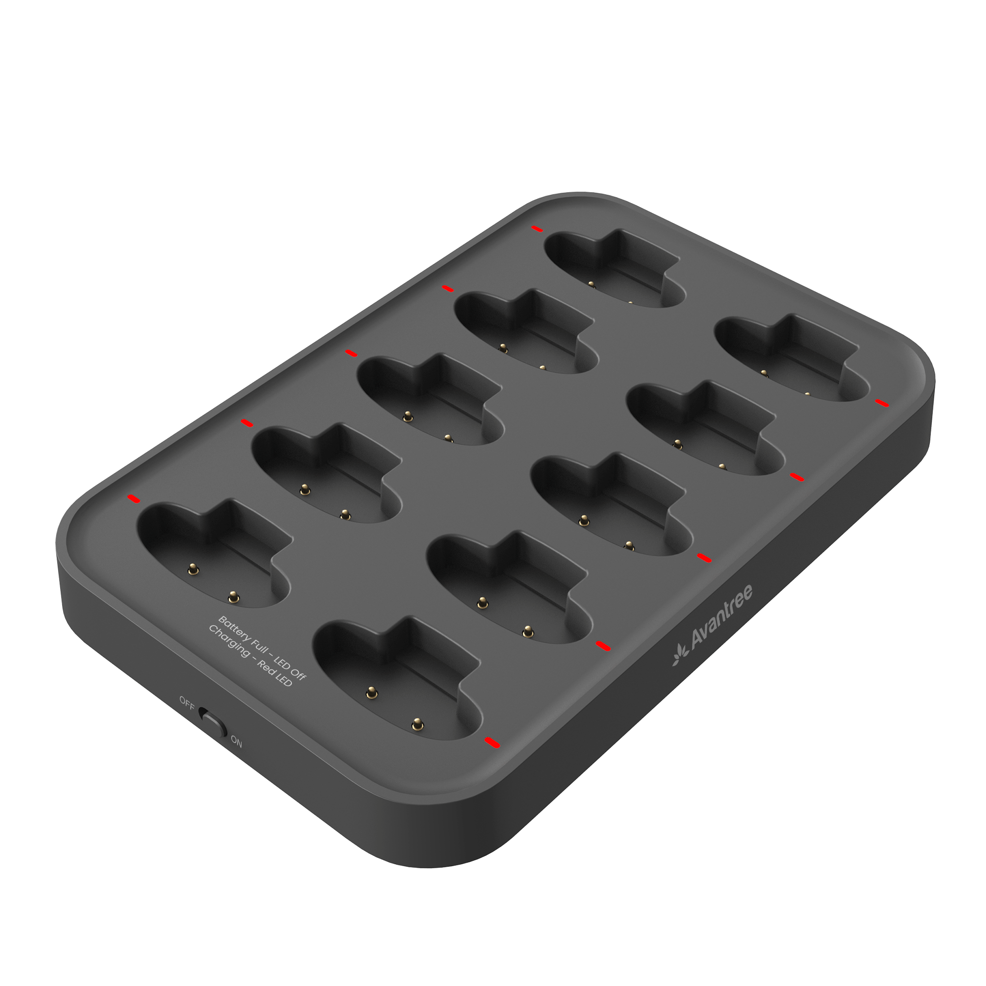 Charging Dock with Charging Cable &amp; USB Adapter, 10-Slot, 8x5''