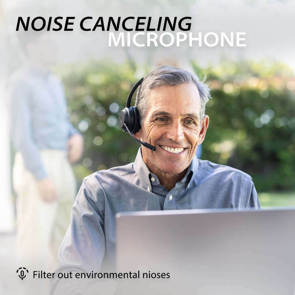 Alto Solo Wireless Headset with Microphone, featuring a noise-canceling microphone that filters out environmental noise for clearer calls.