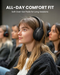 Aria Aura T Wireless Bluetooth Auracast TV Headphones with Charging Stand, lightweight over-ear design with soft cushions for all-day comfort.