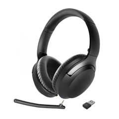 Aria 90B Bluetooth Meeting Headphones w/ Mic & Adapter. Noise Cancelling Headphones with Detachable Mic and USB Dongle Adapter Set for Conference Call Meetings on Skype, Zoom, MS Teams, Google Meet and more.
