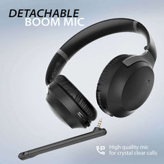 Aria Pro 2 Bluetooth Headphones with Mic for Computer, Noise Filtering Microphone for Clear Calls with detachable boom mic