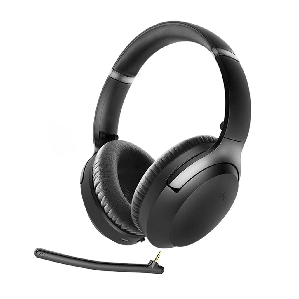 Aria Pro 2 Bluetooth Headphones with Mic for Computer, Noise Filtering Microphone for Clear Calls, Dual Link for PC & Phones, Active Noise Cancelling Wireless Headset