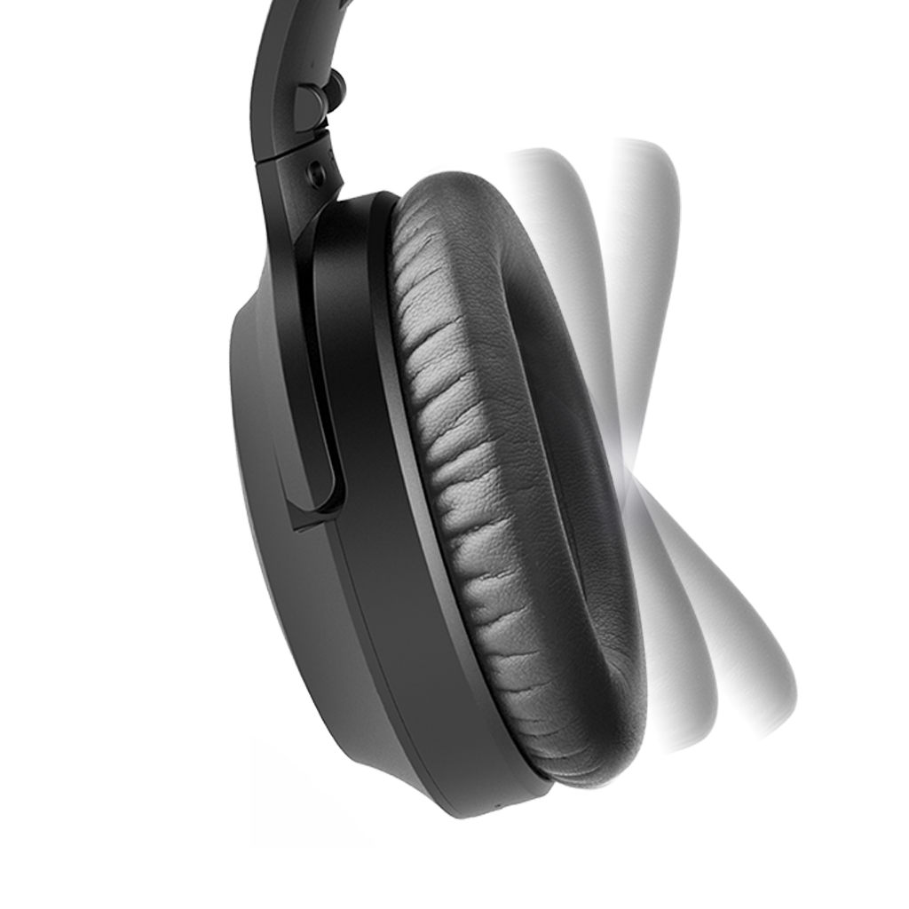Aria Bluetooth Headphones with Active Noise Cancelling & Detachable Boom Microphone, with soft and replaceable earpads