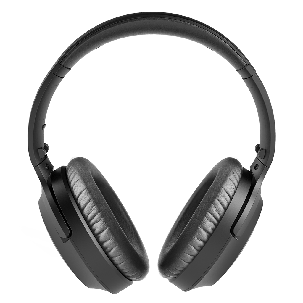 Aria Bluetooth Headphones with Active Noise Cancelling & Detachable Boom Microphone, with independent volume control