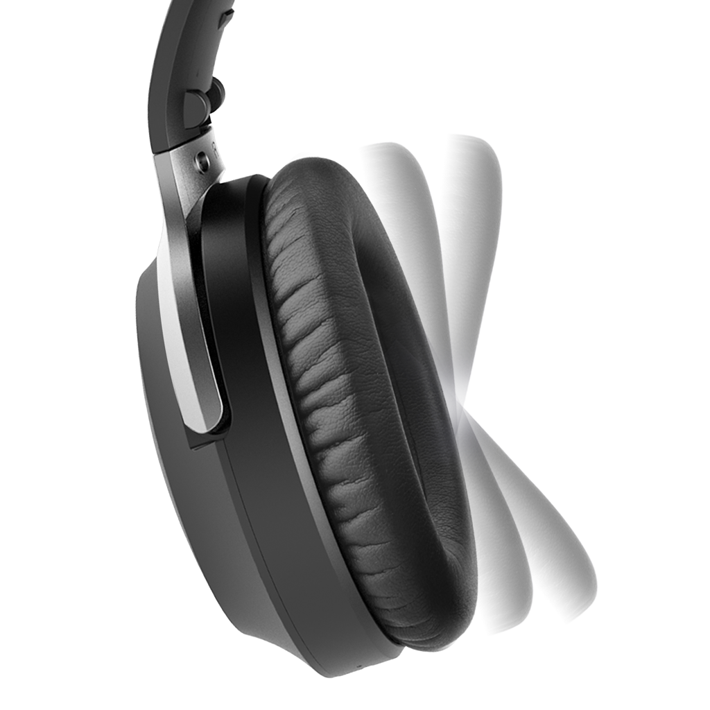 Aria Pro Bluetooth 5.0 HD Headphones with ANC and detachable boom mic and soft  replaceable earpads 