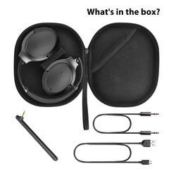 Aria Pro Bluetooth 5.0 HD Headphones with ANC and detachable boom mic includes charging cable, 3.5mm aux and case