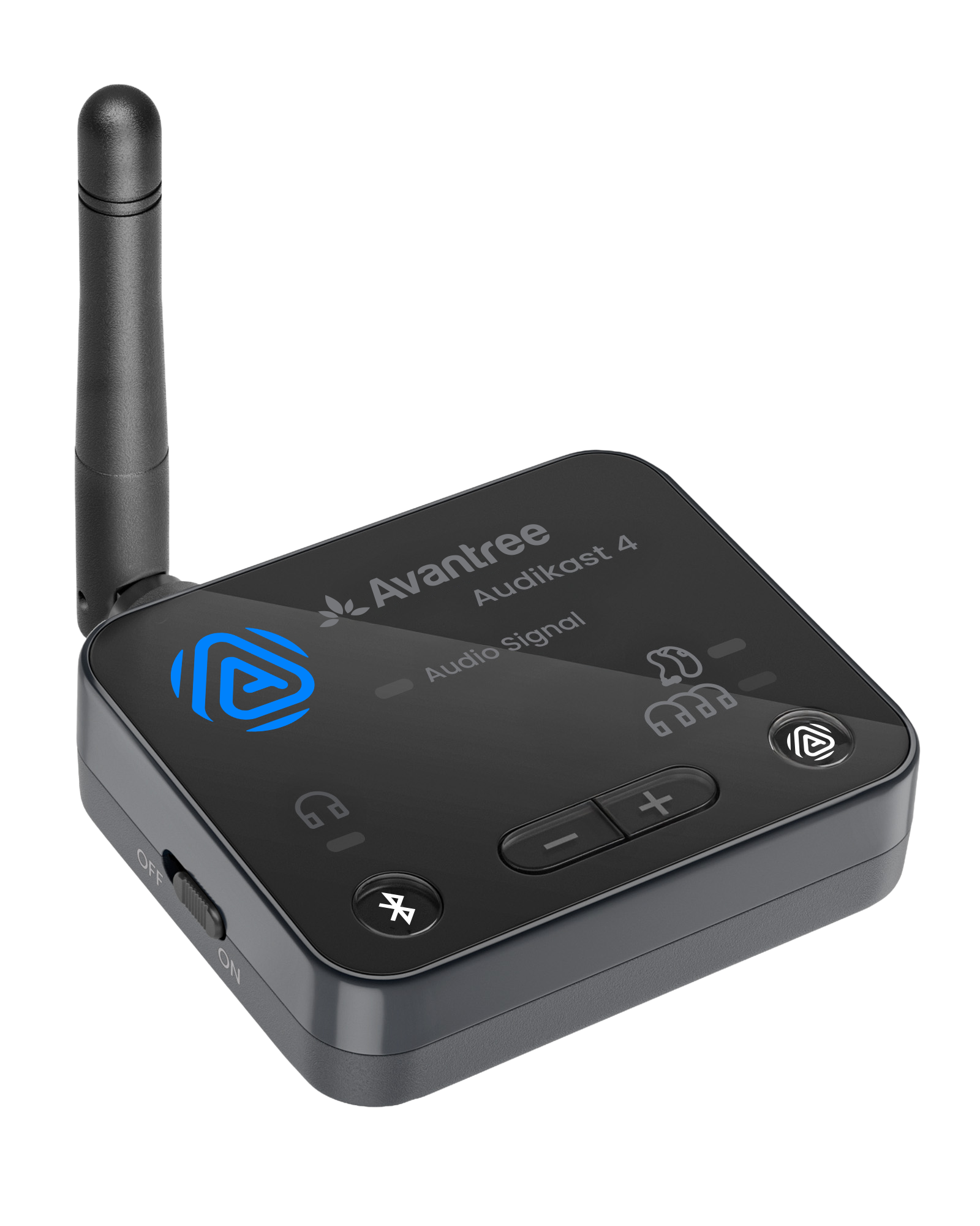 Audikast 4 Bluetooth & Auracast TV Transmitter. For Auracast hearing aids, headphones and speakers.