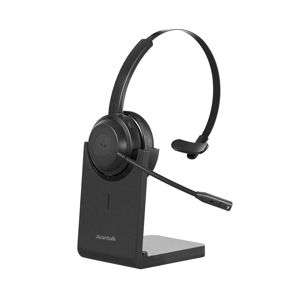 Alto Solo Wireless Headset with Microphone, cVc dual-mic noise cancellation filters background noise for clear voice calls in wired or wireless mode.