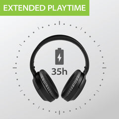 Aria Bluetooth Headphones with Active Noise Cancelling & Detachable Boom Microphone, wtih 35H playtime