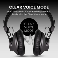 Audition 3 Bluetooth Over-Ear Headphones with Charging Dock, featuring Clear Voice Mode allows you to hear on-screen voices & dialogue more easily.