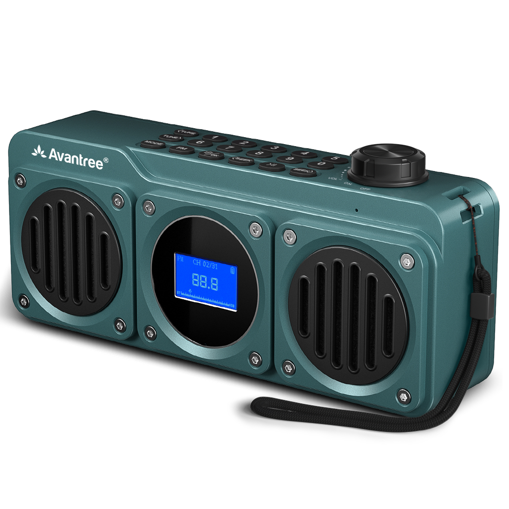 Boombyte Portable Digital FM Radio with Bluetooth Speaker Superb Sound, Metal Finish, MP3 Player, Support Micro SD Card & USB Audio Input, Long Play Time, Rechargeable, Easy to Use