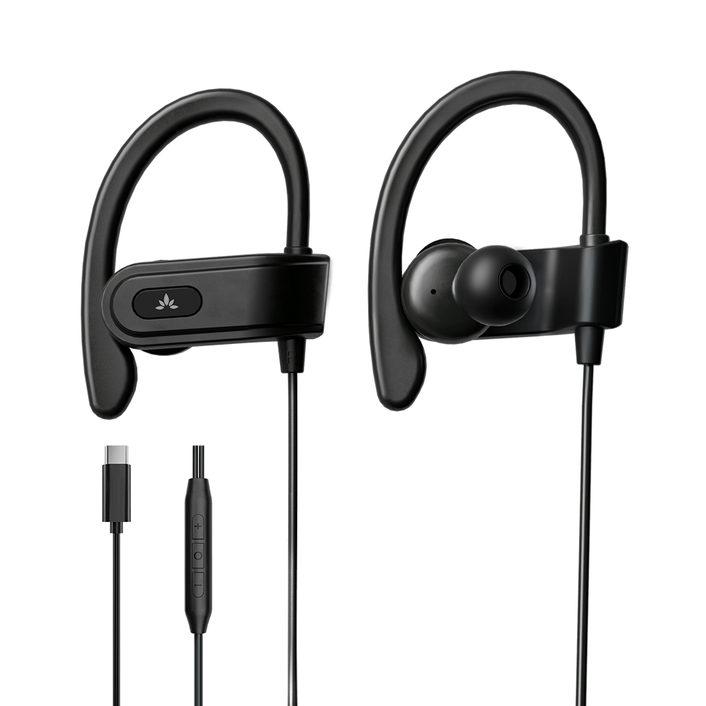 C171 Wired USB C Earbuds for Sports & Running with Microphone & Volume Controls, Compatible with New iPhone 15 & 16, Samsung, Google & Android Type C Phones Headphones with Ear Hook 