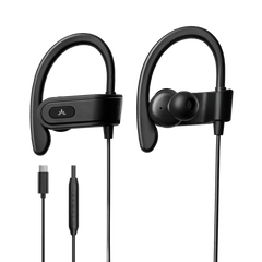 C171 Wired USB C Earbuds for Sports & Running with Microphone & Volume Controls, Compatible with New iPhone 15 & 16, Samsung, Google & Android Type C Phones Headphones with Ear Hook 