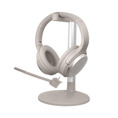 Eon Wireless noise-canceling headphones with detachable boom mic, supporting wired and wireless modes for home, travel, calls, and music use.