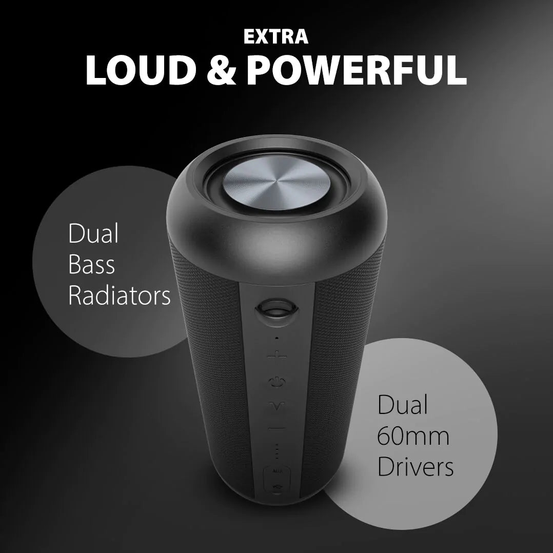 Harmony Wireless Multiroom Audio System for TV, Cafés, and Restaurants, dual drivers and bass radiators deliver loud, crisp audio.