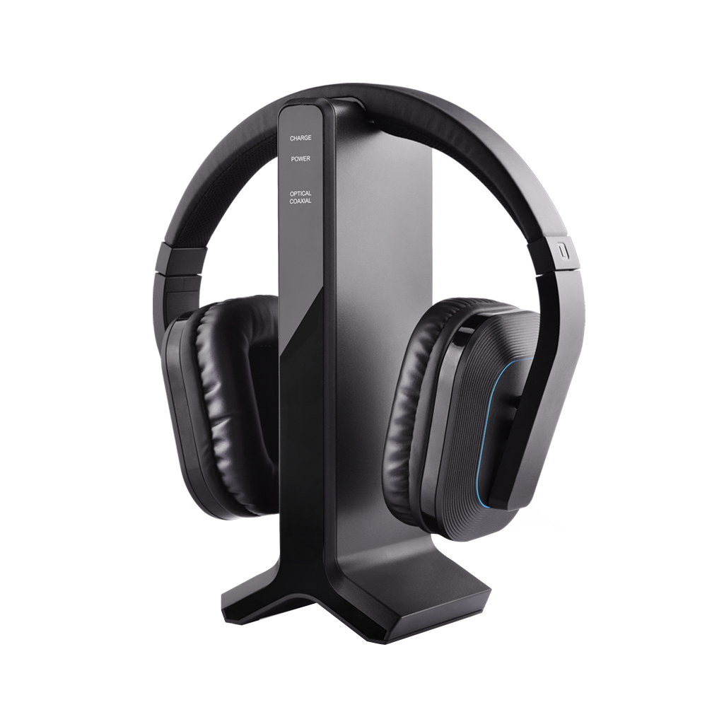 HT280 Wireless TV headphones, high volume setting, transmitter charging dock, ideal for the seniors and hearing impaired
