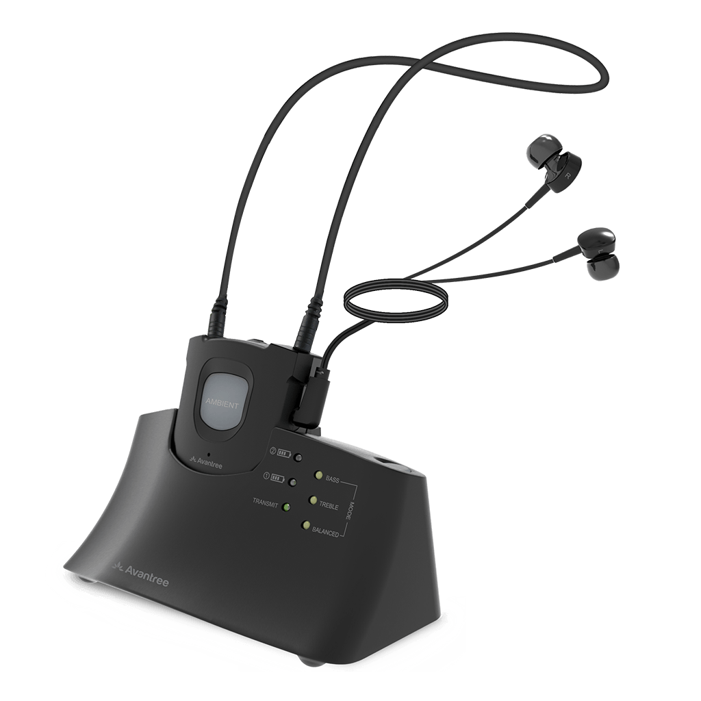 HT380 Wireless Headphone for Hearing Impaired Seniors, Loud, Left / Right Balance Adjustment, Voice Clear Mode, Backup Battery incl. Support All TV