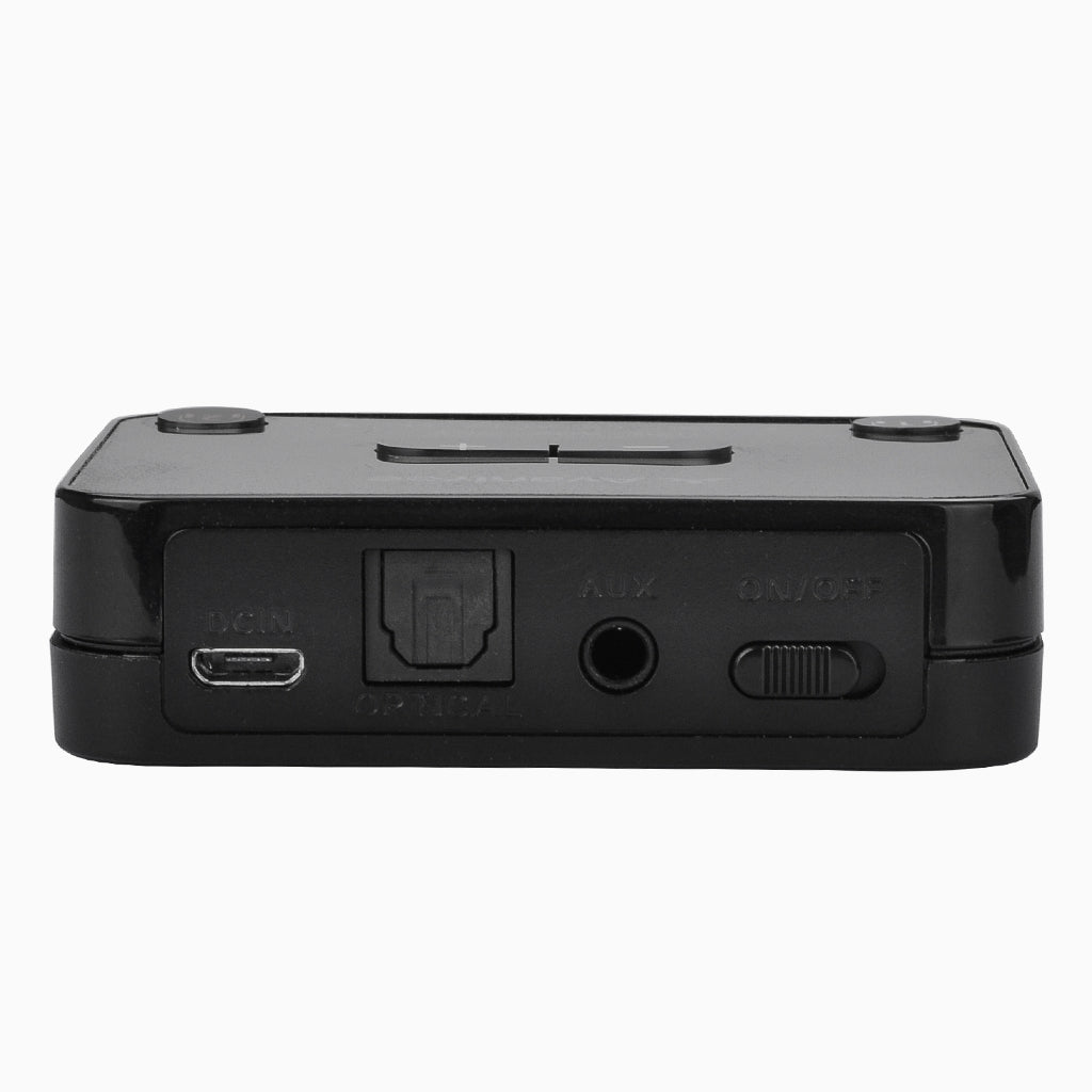 HT41899 Dual Headphone TV Set for seniors and group listening. Supports TVs with optical, AUX (3.5mm), RCA input cables, or built-in Bluetooth audio outputs. 