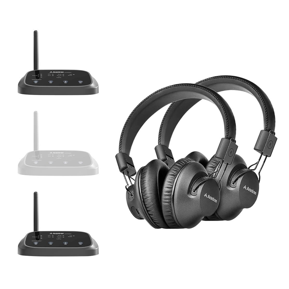 Shift Wireless Home Entertainment System. Multi-Channel Switchable Wireless TV headphone Set, ideal for multiple TVs