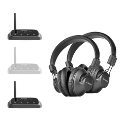 Shift Wireless Home Entertainment System. Multi-Channel Switchable Wireless TV headphone Set, ideal for multiple TVs