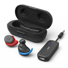 Sky Ace Travel Earbuds with Adapter Set for Airplane, inflight entertainment, Nintendo, PS5, gym equipment, and AUX devices.