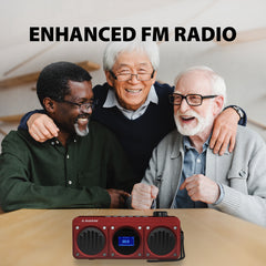Boombyte Portable Digital FM Radio with Bluetooth Speaker with enhance FM reception for crystal-clear, uninterrupted radio listening