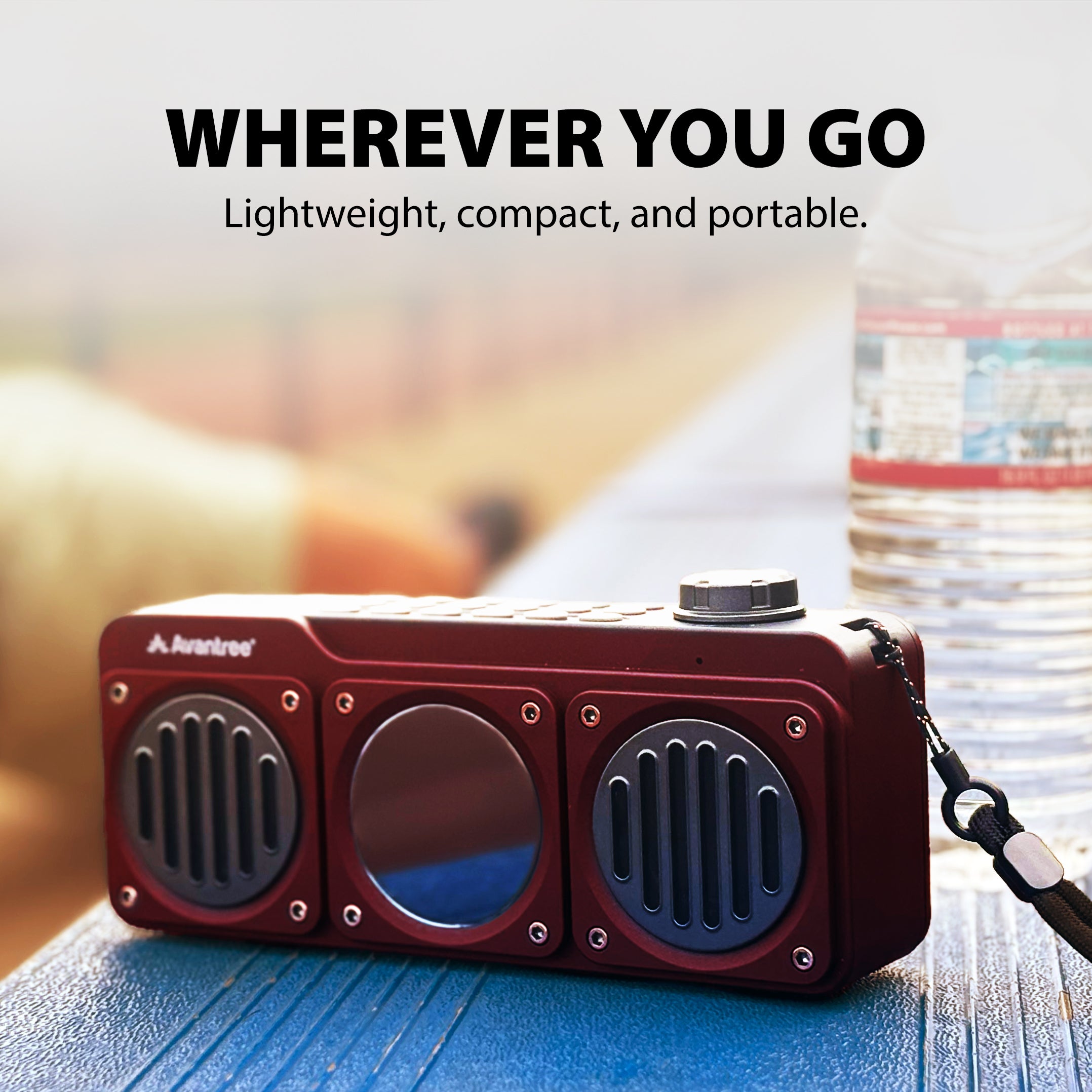 Boombyte Portable Digital FM Radio with Bluetooth Speaker, lightweight design for easy carrying and flexible placement.