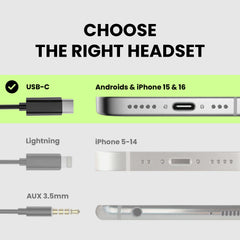 C171 Wired USB-C Earbuds for Sports and Running, compatible with USB-C  iPhone 15/16 and Android phones; not for Lightning or 3.5mm AUX.