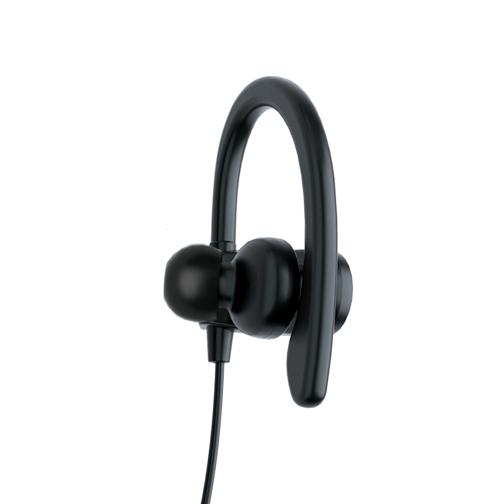 C171 Wired USB-C Earbuds for Sports and Running, secure earhooks, fit for active use.