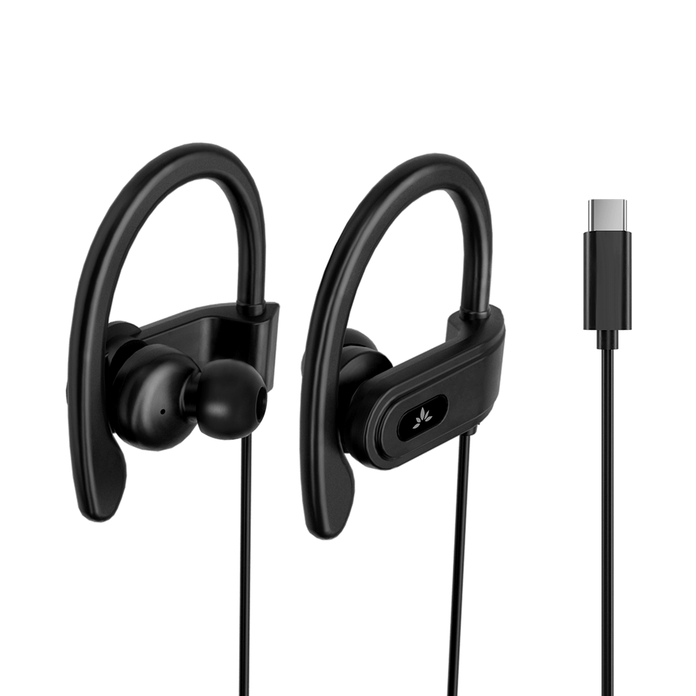 C171 Wired USB C Earbuds for Sports & Running with Microphone & Volume Controls, Compatible with New iPhone 15 & 16, Samsung, Google & Android Type C Phones Headphones with Ear Hook 
