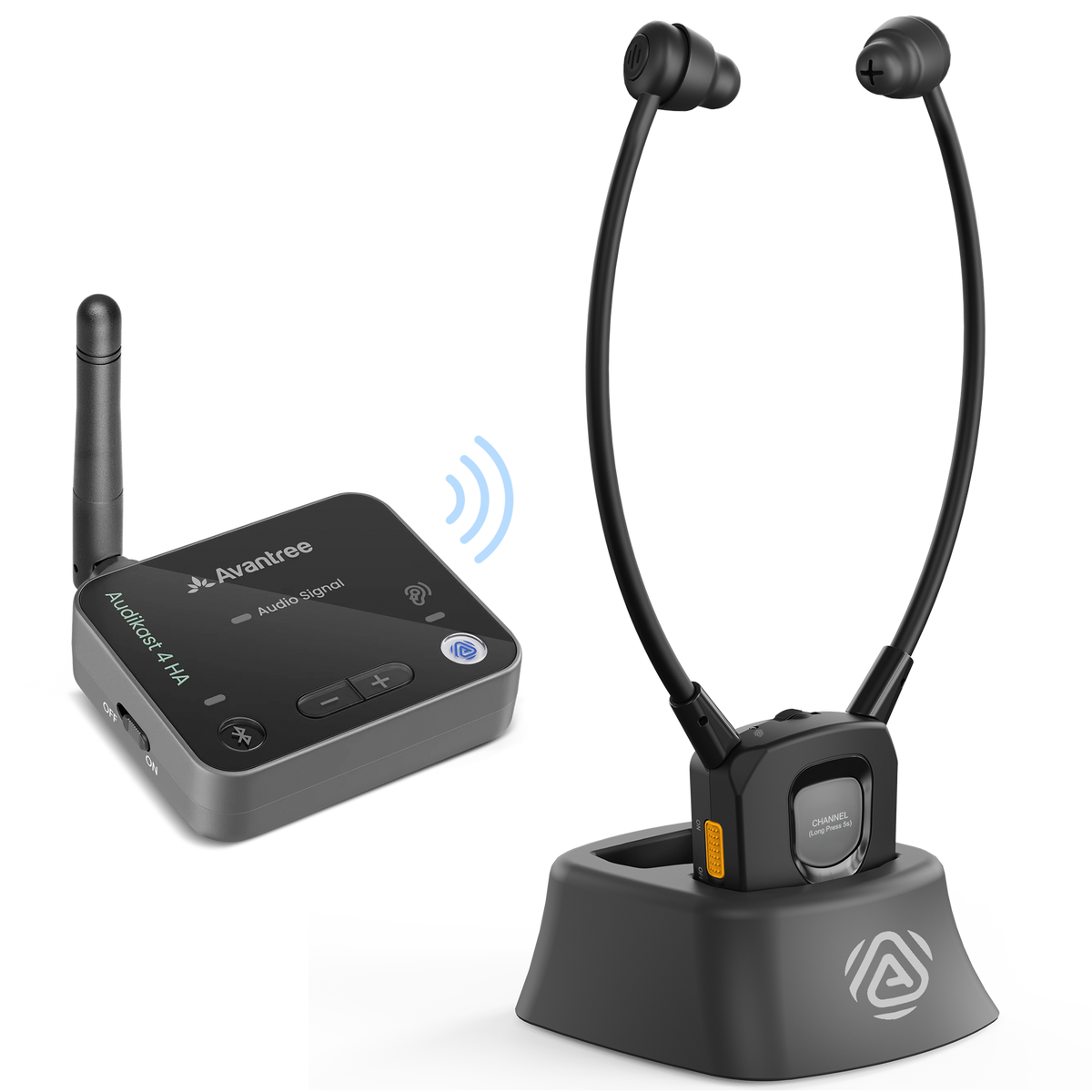AuraBand TV | Auracast TV Earbuds & Transmitter Set