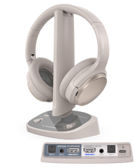 Crescendo Me TV Headphones with Personalized Hearing Profile & HDMI Passthrough. Support TV's HDMI ARC, Optical, or AUX. HDMI passthrough your soundbar and headphones work together