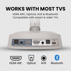 Crescendo Me TV Headphones with Personalized Hearing Profile and HDMI Passthrough, works with HDMI ARC, optical, AUX, and Bluetooth TVs.