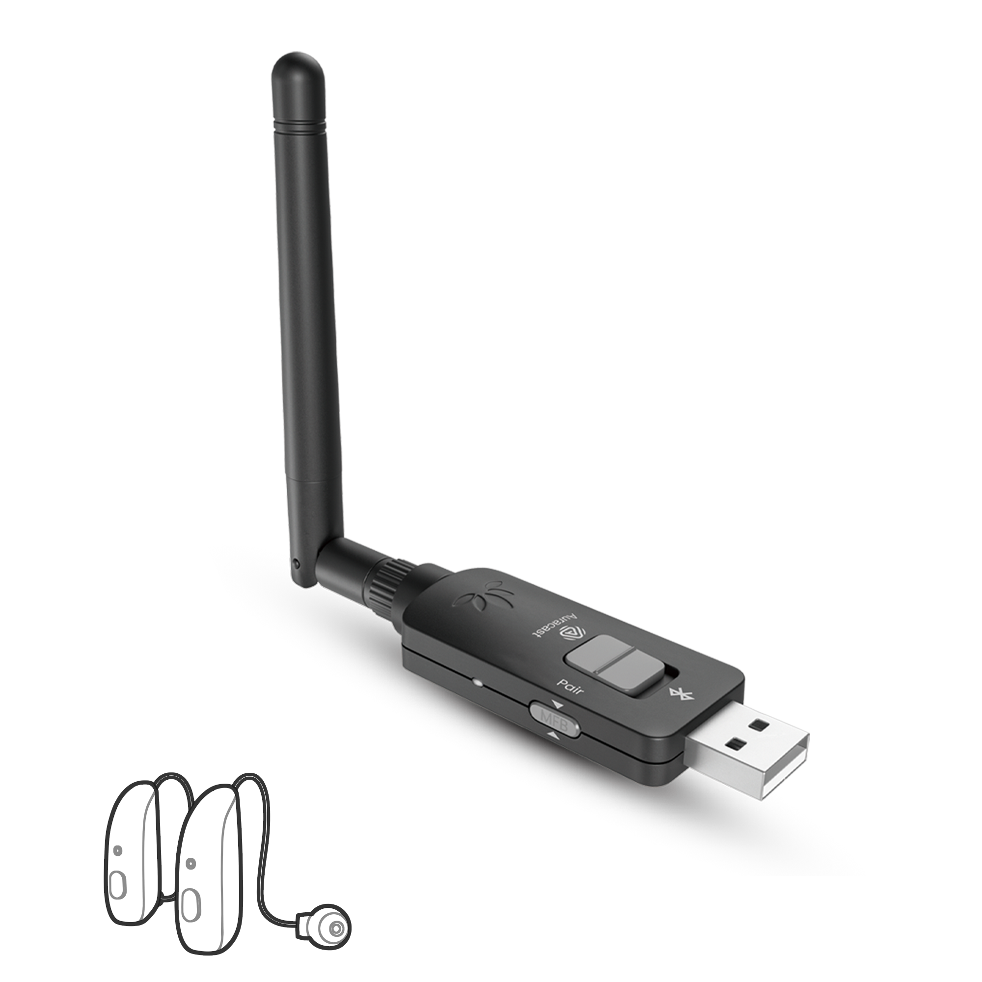 DG60 Aura USB Auracast & Bluetooth for Headphones & Hearing Aids for PC and 