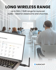 DG60 Aura USB Auracast & Bluetooth for Headphones & Hearing Aids, for classroom and churches coverage up to 5m/164 ft range.