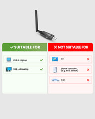 DG60 Aura USB Auracast Transmitter Suitable for USB-A Laptops and Desktop PCs, Not Suitables for TVs, Game Consoles, or Car Audio System