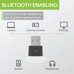 DG80P Long Range USB Bluetooth 5.3 Adapter, adds Bluetooth audio to desktops, iMacs, gamiing console, to headphones, and speakers.