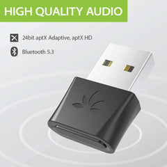 DG80P Long Range USB Bluetooth 5.3 Adapter, 24-bit aptX Adaptive and aptX HD for high-quality wireless audio.