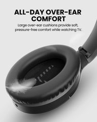 Duet Aura Auracast Dual Wireless TV Headphones, featuring soft larger over-ear cushions for all-day comfort.