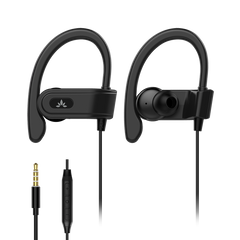 E171 Over the Ear Earbuds for sports AUX 3.5mm Wired Earbuds with Microphone & in-Line Volume Control, Compatible with Traditional 3.5mm AUX Phones Corded Headphones with Ear Hook for Running & Sports, Black