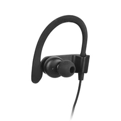 E171 Over-the-Ear Wired Earbuds, ergonomic fit with three ear tip sizes and secure ear hooks for workouts.